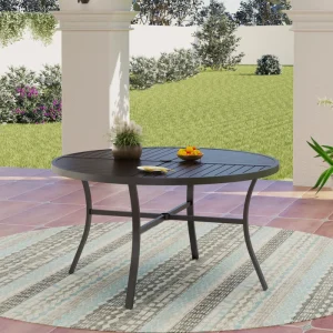 Alyah Round Metal Outdoor Dining Table