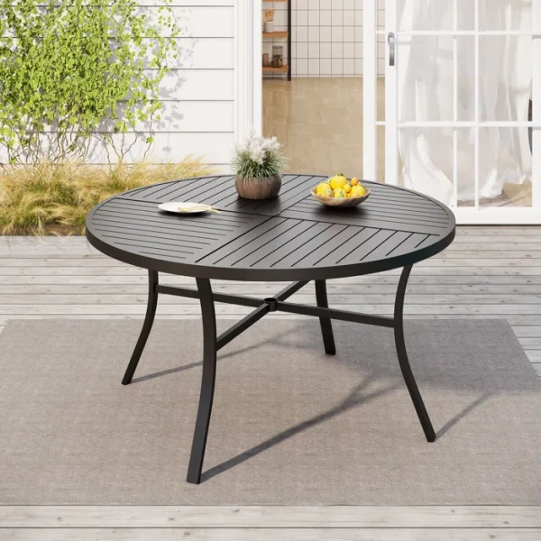 Alyah Round Metal Outdoor Dining Table - Image 2