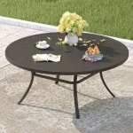 Patio+Metal+60+L+x+60+W+Outdoor+Round+Dining+Table